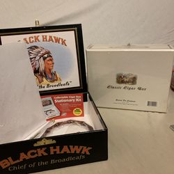 Stationary in decor cigar boxes