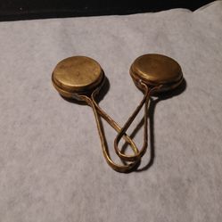 Two vintage brass baby rattles