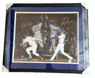 Freddie Freeman Kirk Gibson Dodgers Signed Framed 16x20 Walk-Off HR Photo MLB
