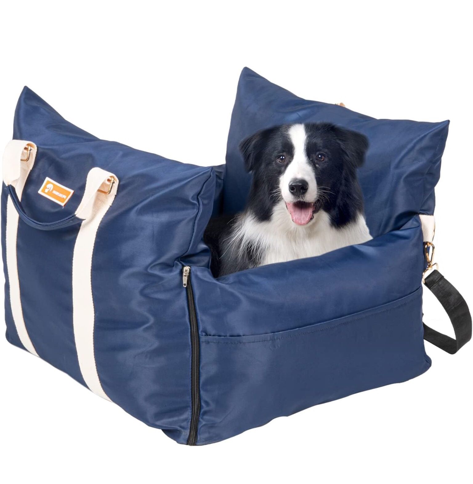 NEW — Hawsaiy Durable Dog Car Seat Pet Booster with 2 Adjustable Dog Leashes, Back Protection with Safety Belt, Dog Bed Pet Car Seat with Carrier Hand