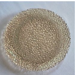 Textured Glass Plates, 4 Glass Salad Plate, Iridescent Plate Set, Patterned Gold Plate, Texture Dinnerware, Gold Vetropuro Glass Salad Plate