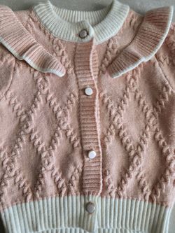 Knitted Cardigan Sweater Baby Girl Size 12 M
