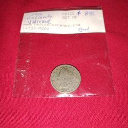 Vintage Old 1910 USA Liberty Head V Nickel Coin In Case