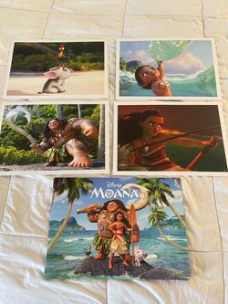 Disney Moana Lithograph Print Set of 4