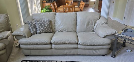 Leather Sofas/ Ottoman and Recliner