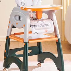 and Kids 3 in 1 High Chair for High Chairs for Babies and Toddlers, Table and Chair Set | Building Block Table | Toddler Chair with 3-Position Adjusta