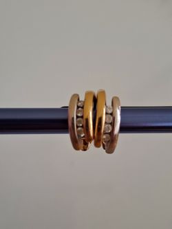 Two tone 14k Gold Earrings with diamonds