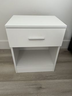 Two White IKEA Nightstands