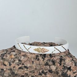 Vintage Black Hills Gold White Finish Bangle 