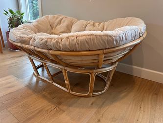World Market Faux Fur Double Papasan Chair Cushion