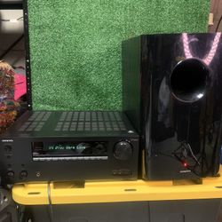 Onkyo TX-NR686 7.2 Channel Network A/V Receiver and Onkyo SKW-770 163 Watt Powered Home Theater Subwoofer
