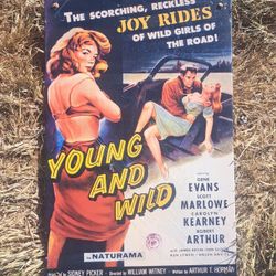 Retro Vintage 1950s Movie Naturama Style Young And Wild Joy Riders Soda Drink Metal Tin Sign