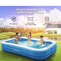 Santa Bay Inflatable Pool 120"×72"×22" Brand-new In The Box