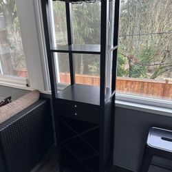 CRATE AND BARREL Tall Bar Cabinet in Espresso Finish