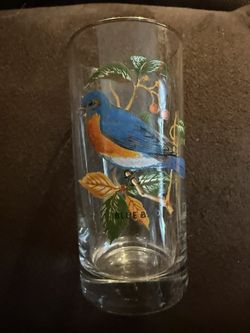Beautiful 🤩 Vintage West Virginia Glass CO Rare Bird Glasses With Gold Rims A Set Of Six 