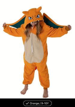 NEW Charizard costume For Ages 9, 10, 11, 12 Years Old.  Kids M-L