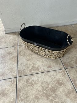 Better Homes & Gardens Black Galvanized Oval Wine Beverage Drink Cooler Tub with Basket 