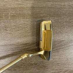 24K GOLD PLATED BLADE PUTTER 35 PHOENIX PRO TOUR GOLF GOLD SHAFT LAMKIN GRIP RH