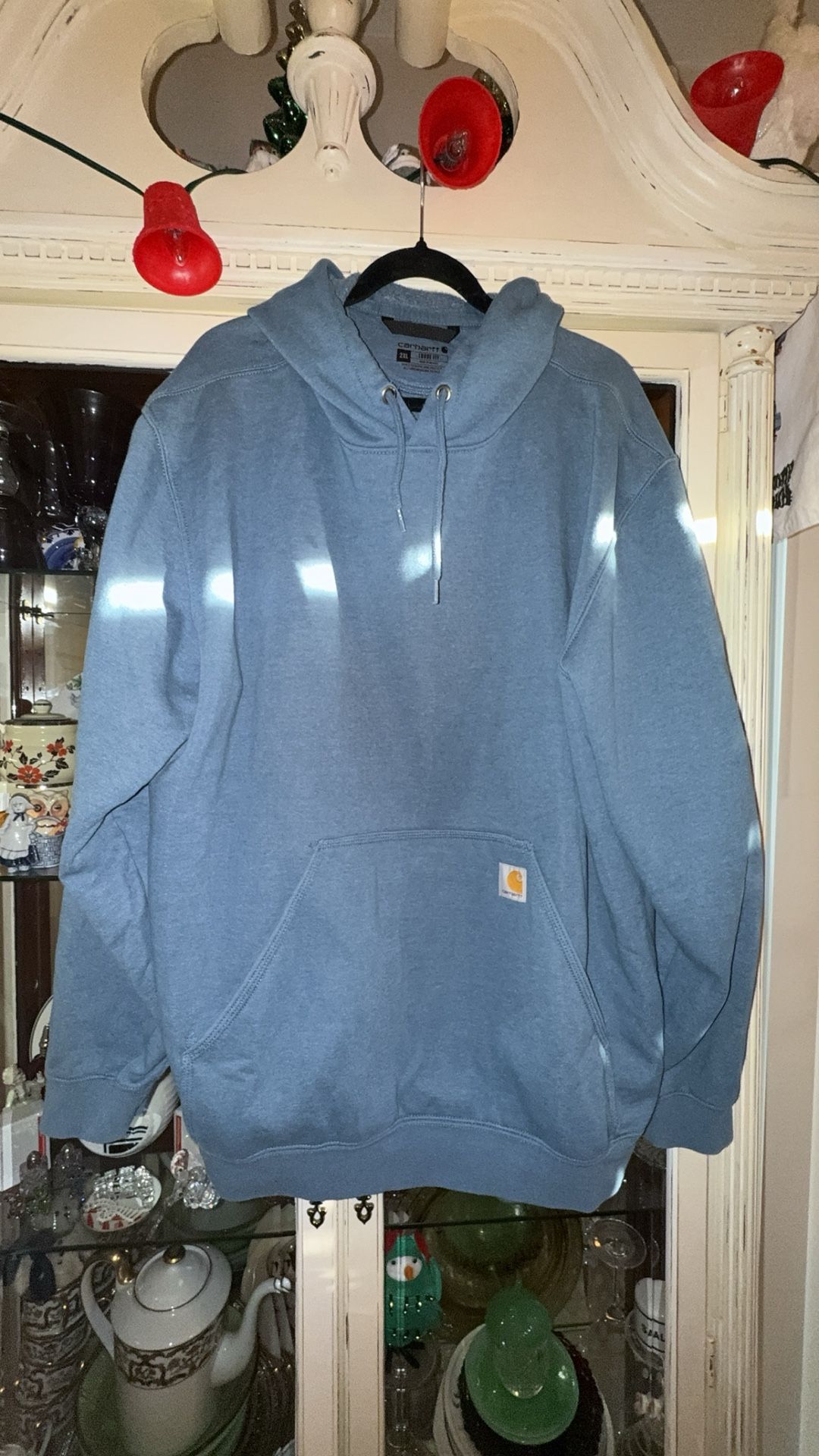 Carhartt Men’s Blue Loose Fit Hoodie - Size 2XL 