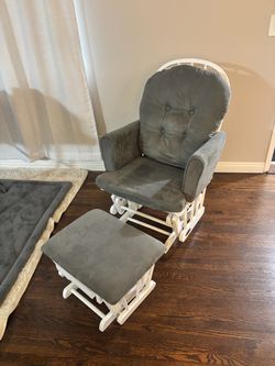 Glider chair with foot stool