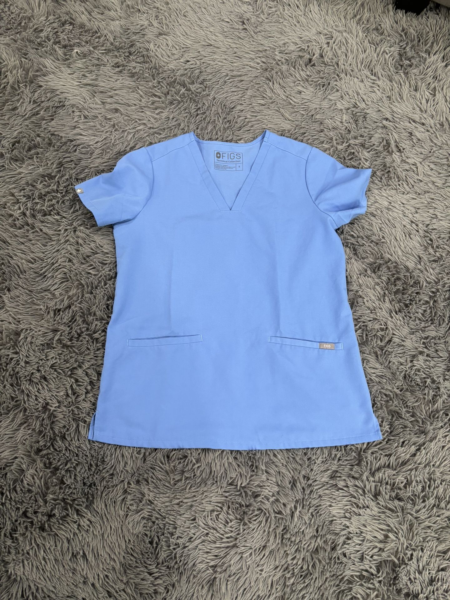 Small FIGS Light Blue Casma Scrub Top