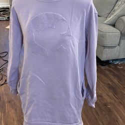 Disney Mickey Mouse Women’s Lilac Size Small Sweatshirt Dress W/Pockets