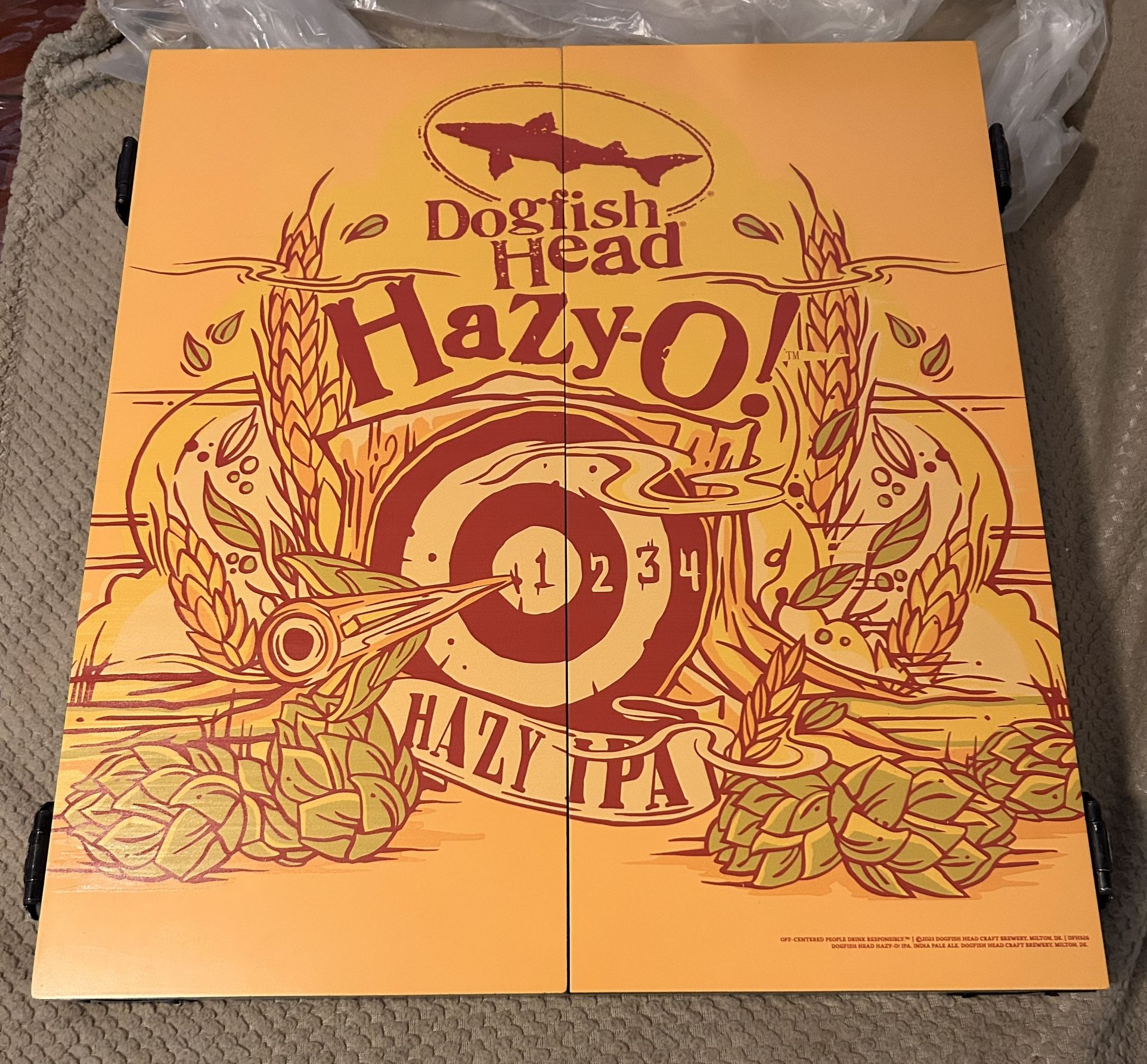 Beer Dart Board Set, Dog Fish Head, Brand New In Box