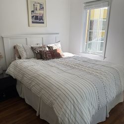 Queen Headboard, Mattress And Box Spring