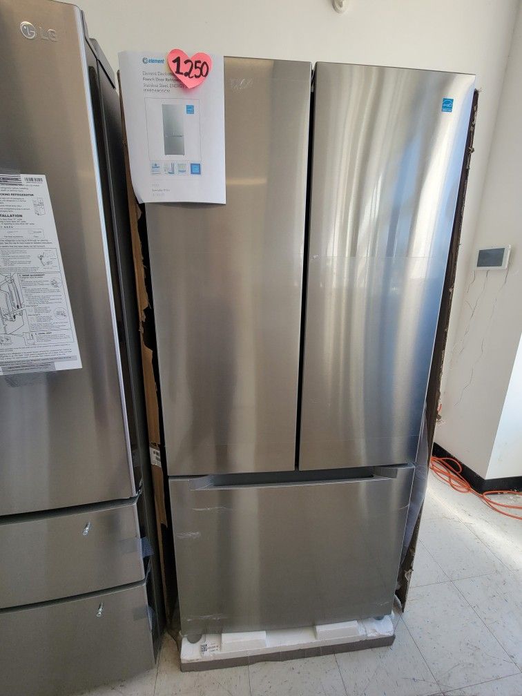 Elemen 30in Stainless Steel French Door Refrigerator New Open Box 6months Warranty For