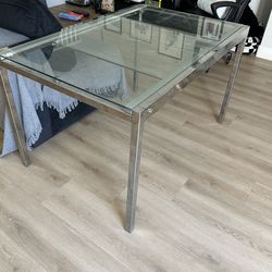 Metal and Glass expandable dinning table