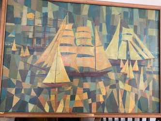 Painting  Tall Ships bicentennial Philadelphia by Carlos Franco