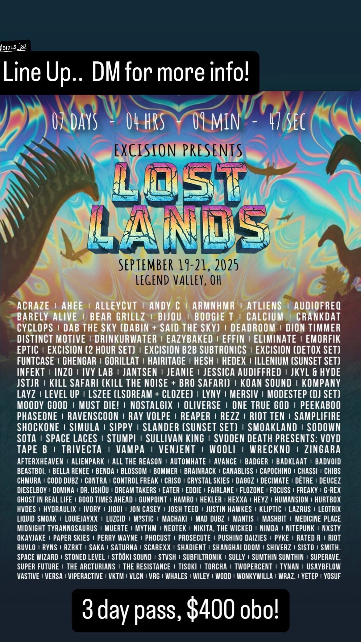 LostLands2025 Ticket For Sale
