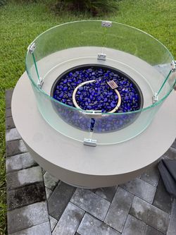 Round Outdoor Gas Fire Pit Table