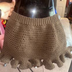 CROCHET mini skirt ruffled 