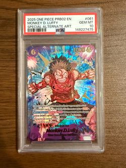 PSA 10 Monkey D. Luffy EB02-061 SP Alt Art One Piece PRB02