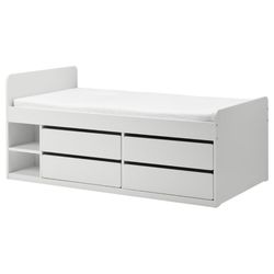 IKEA Slakt Twin Bed Frame And Two Guard Rail Attachments