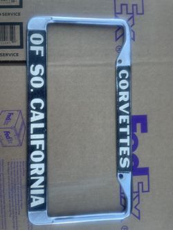 CORVETTE OF SO. CALIFORNIA ORIGINAL LICENSE PLATE FRAME