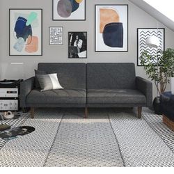 Gray Futon Convertible Sofa Couch