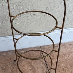 Stand dinner plate bronze, 3 levels, H23”, Diameter 9”.👇