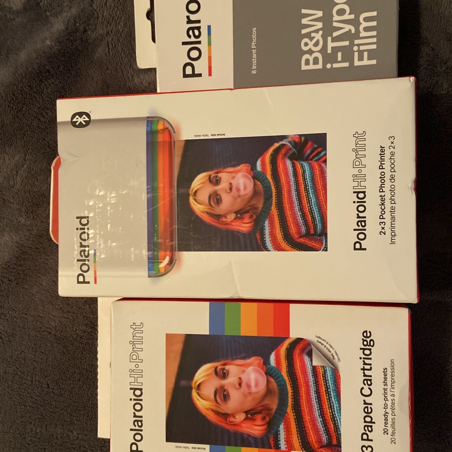 Polaroid hi print pockpaper cartridge and I type film brand new inboxes