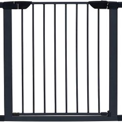 MidWest Homes for Pets 29 Inches Tall Walk-Though Graphite Steel Pet Gate, Pressure Mounted Dog Gate Measures 29H x 29.5-38W Inches & Includes Two 3-I