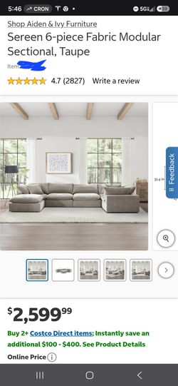 Sereen 6 PC Fabric Modular Sectional - TAUPE