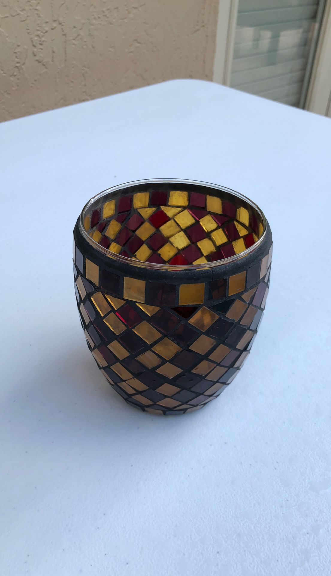 Mosaic Glass Candle Holder