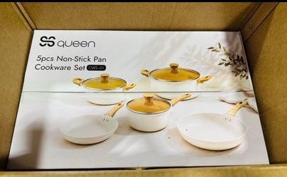 new 5 pcs Pots and Pans Set, Ceramic Cookware Set