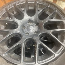 3 Tires With Rims Black 