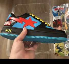 NEW BAPE X MARVEL BOACK WIDOW MEN’S SIZE 8.5US BAPESTAS SHOES