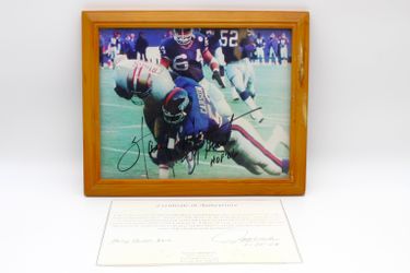 Harry Carson Signed 8x10 NY Giants Photo HOF 06 Framed w/ COA Vicks Sports