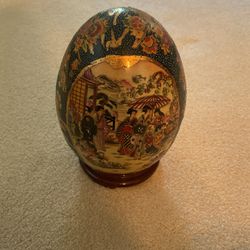 Vintage Royal Satsuma Porcelain Egg