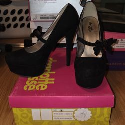 Charlotte Russe Black Suede High Heels