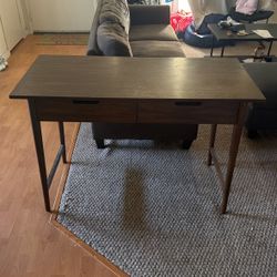 Mid Century Modern Brown Wooden Desk